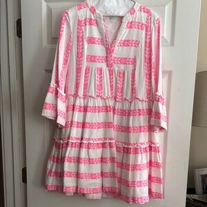 Pink and White Striped Dress